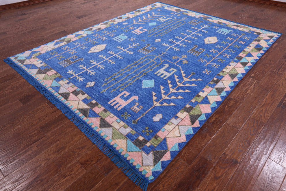 8' 0" X 10' 0" Tribal Persian Gabbeh Handmade Wool Rug - Q13630