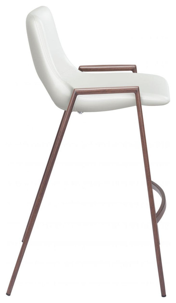 Desi Counter Stool, Set of 2 White/Walnut