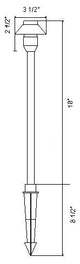 Small Hat Path Light Low Voltage Landscape Lighting, Rust, Halogen