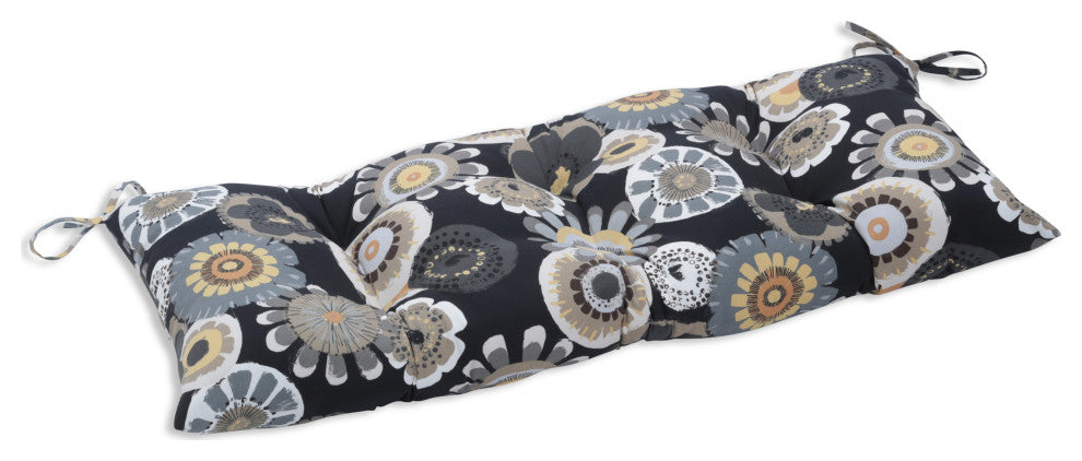 Crosby Wrought Iron Loveseat Cushion, Black