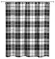 Black and Grey Plaid 71x74 Shower Curtain