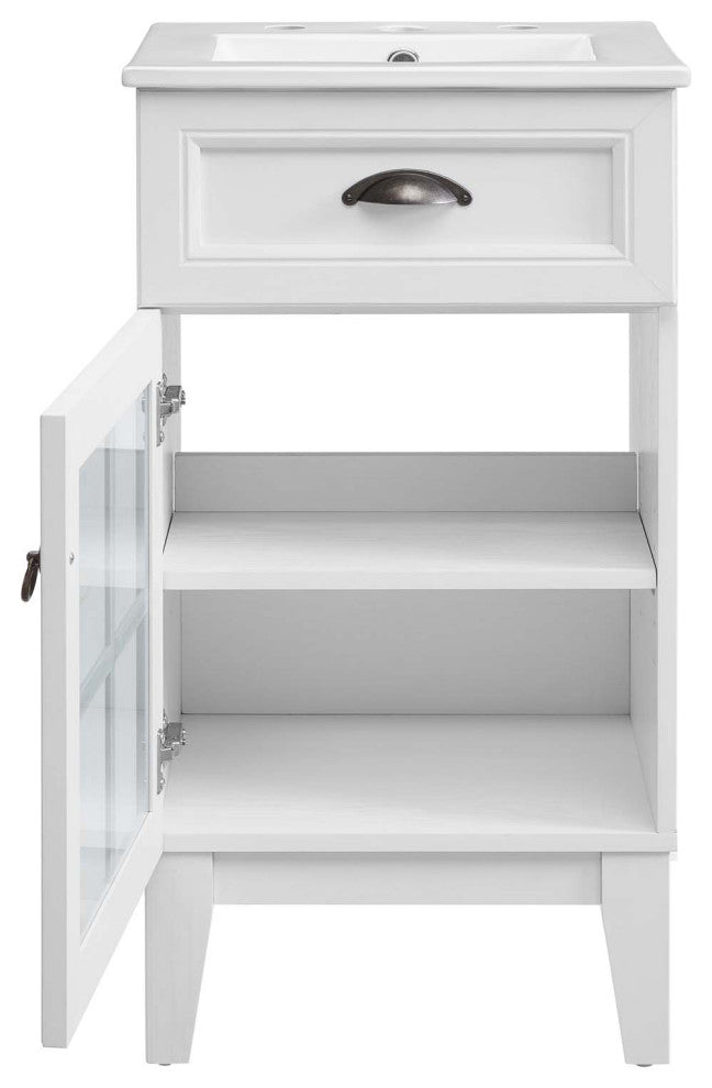 Isle 18" Bathroom Vanity Cabinet White White -5423