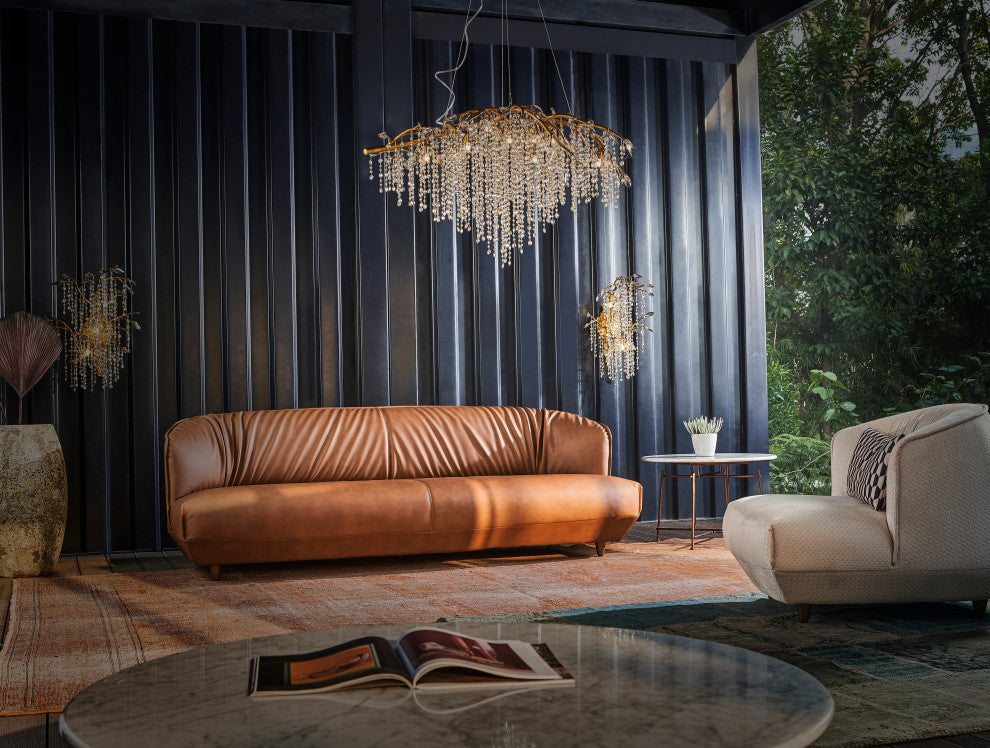 Gold Crystal Branch Chandelier, Gold