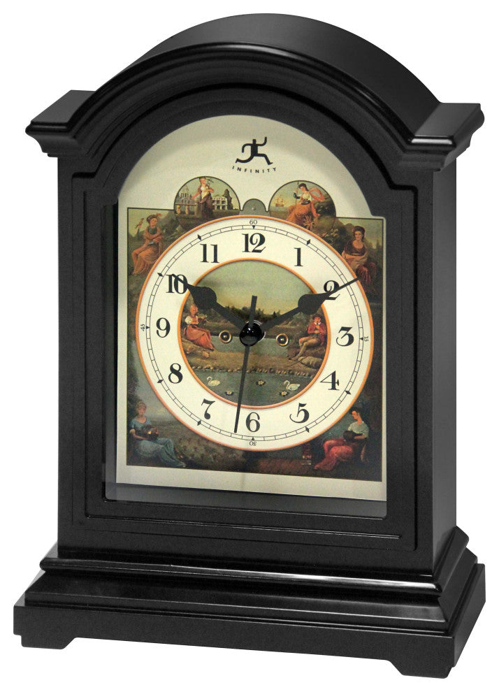 Black Plastic 9" Tabletop Clock