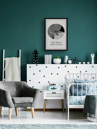 "Detroit Coordinates" Framed Painting Print, 30x45