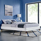 Harlow Queen Performance Velvet Platform Bed Frame White