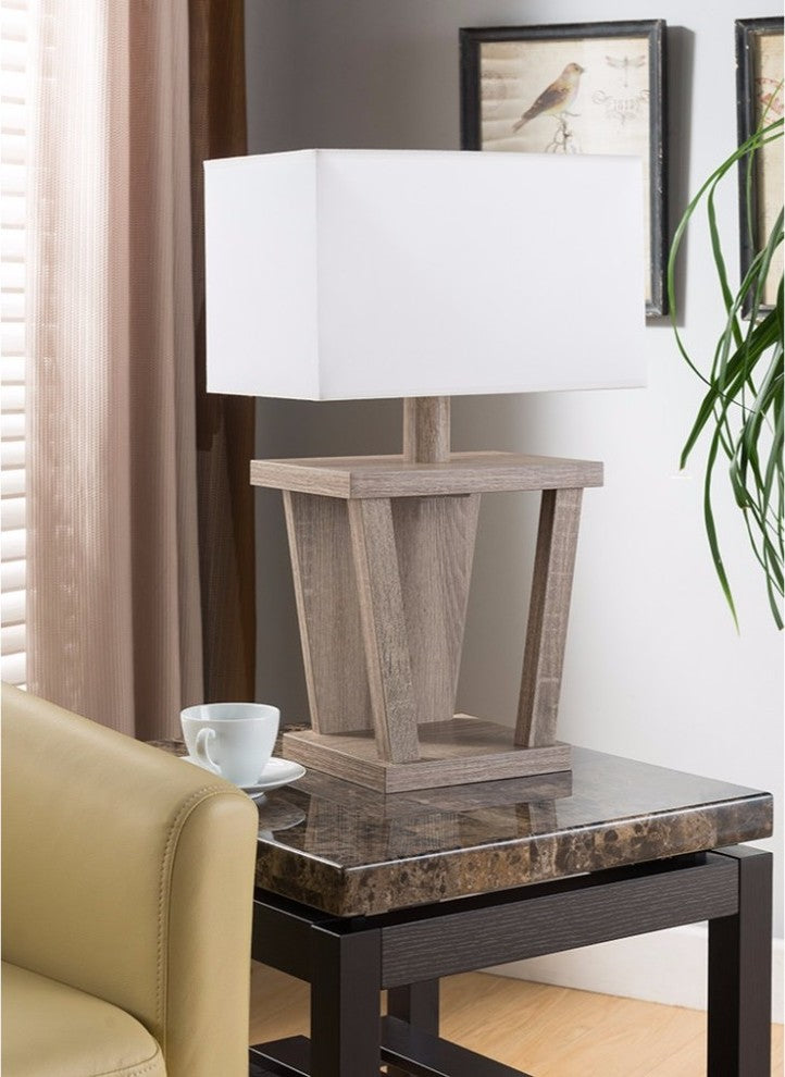 Benzara BM148837 Captivating Table Lamp With Contemporary Base, Light Brown
