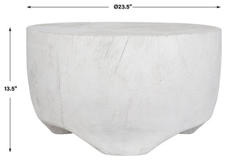 Uttermost 22946 Elevate 24" Diameter Wood Table - Matte White