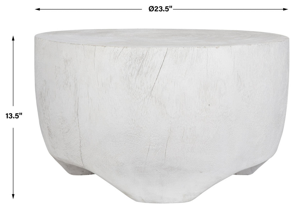 Uttermost 22946 Elevate 24" Diameter Wood Table - Matte White