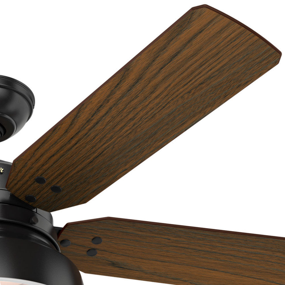 Hunter Fan Company  52" Mill Valley Ceiling Fan With Light, Matte Black