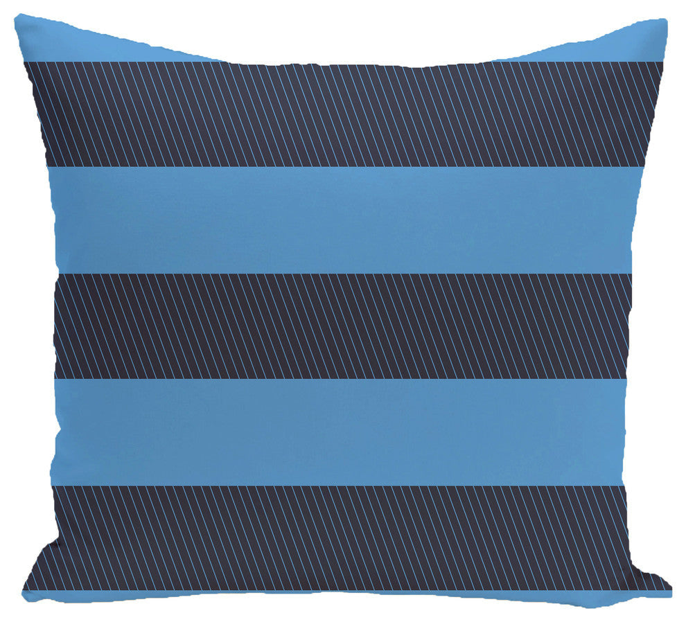 Windward Stripes Print Pillow, Azure, 26"x26"