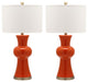 Safavieh Lola Column Lamps, Set of 2, Orange