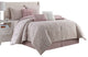 Fraidy 7 Piece Pink Comforter Set, Queen