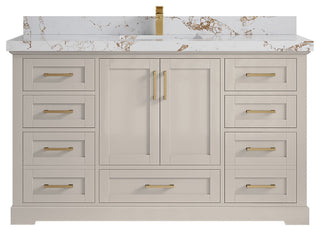 Boston 60" Single Bathroom Vanity in Fine Grain 2" Viola Gold
