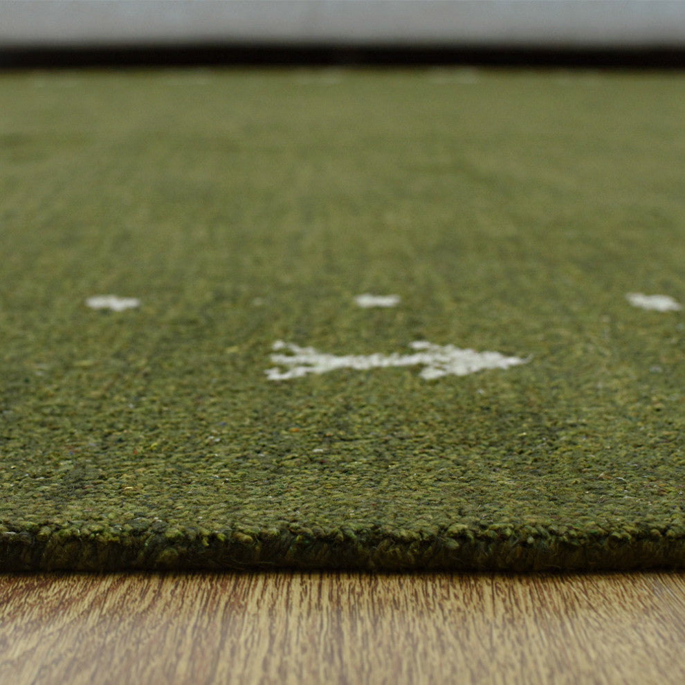 HAND KNOTTED LOOM SILK ECO-FRIENDLY AREA RUG -6'x9',Rectangle,Green,Contemporary
