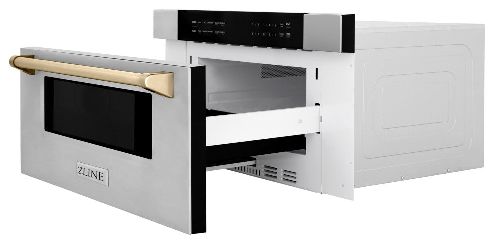 Autograph Edition Microwave Drawer, Stainless Steel and Gold, MWDZ-30-G