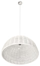 Handwoven Wicker Dome Pendant Light, White