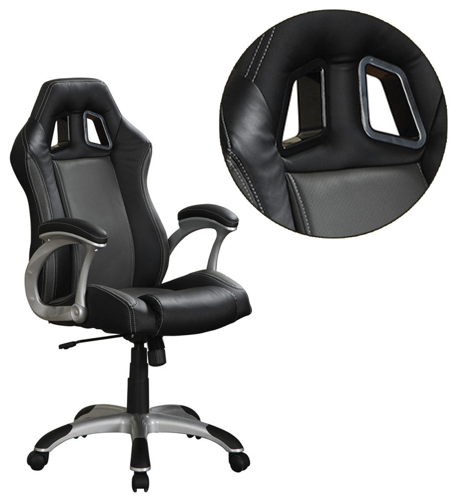 Adjustable Height Office Chair With Air Ventilation in Black