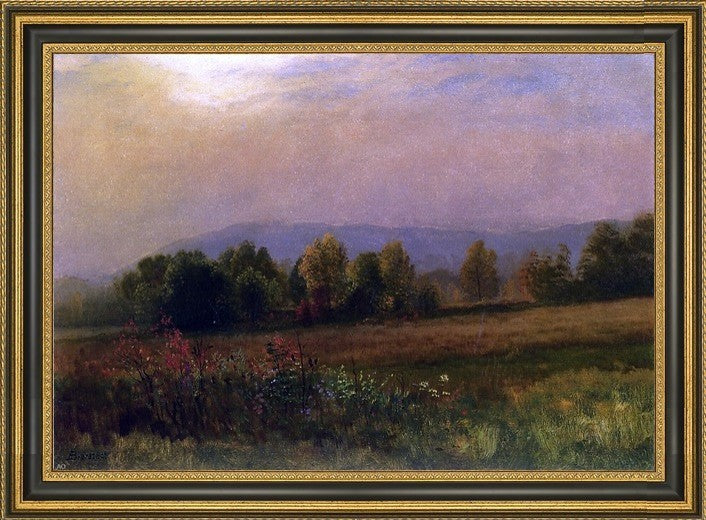 Albert Bierstadt New England Landscape Framed Premium Canvas Print, 18"x27"