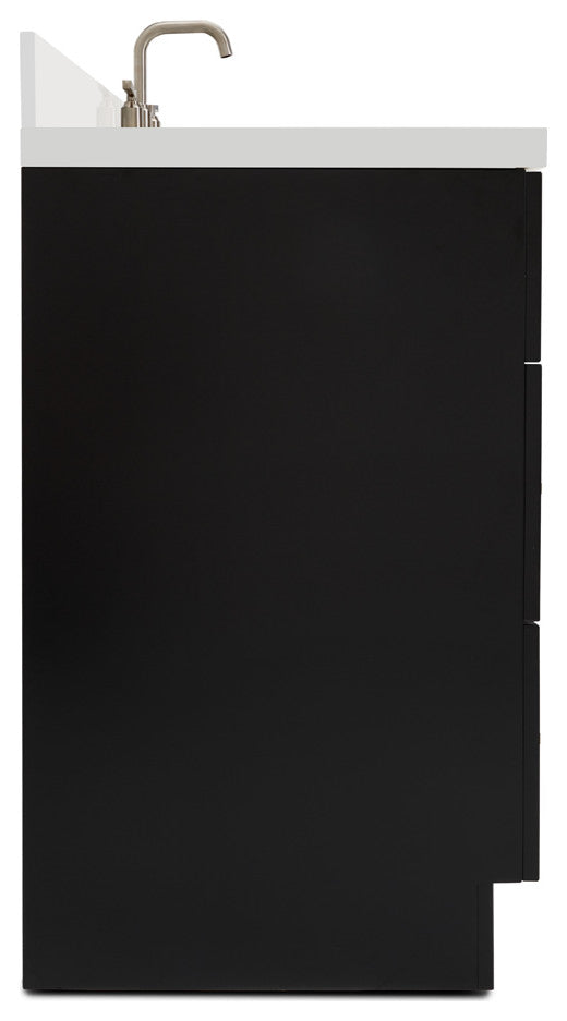 Hamlet 43" Bath Vanity Rectangle Sink in Black With Quartz Vanity Top