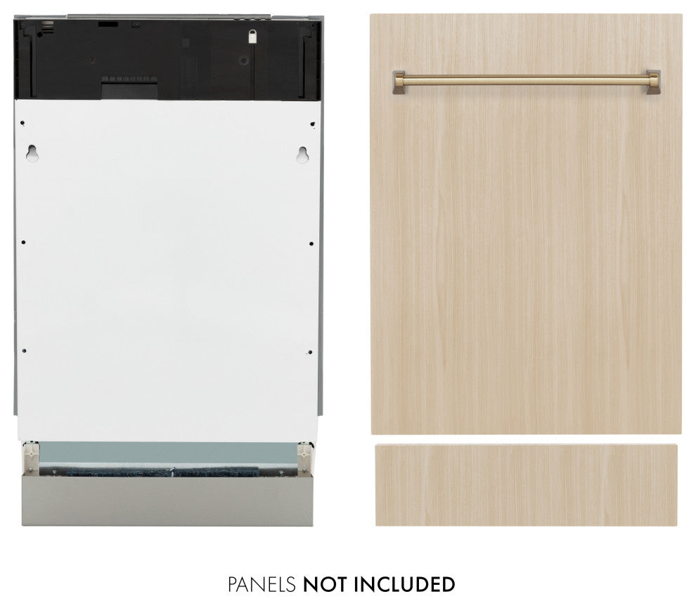 ZLINE Tallac 18" Panel Ready Dishwasher With Champagne Bronze DWVZ-18-CB