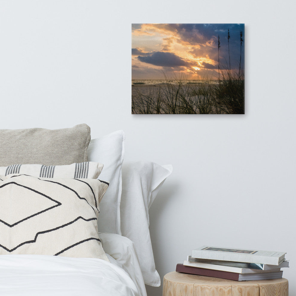 Coastal Wall Artwork: Anna Maria Island Beach Sunset 2 Canvas Print, 16" X 20"