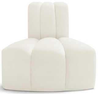 Arc Upholstered Modular Component, Cream, 1-Piece: Reverse Corner, Velvet