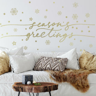 Season'S Greetings Peel and Stick Wall Decals With Metallic Ink