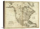 "Map of North America, 1796" Stretched Canvas Giclee by John Reid, 22"x18"