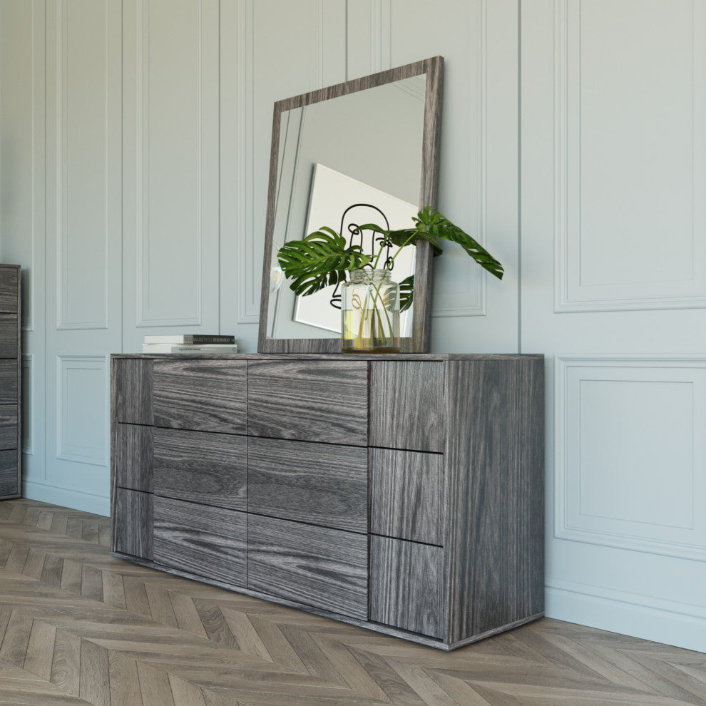 Nova Domus Asus Italian Modern Elm Gray Mirror