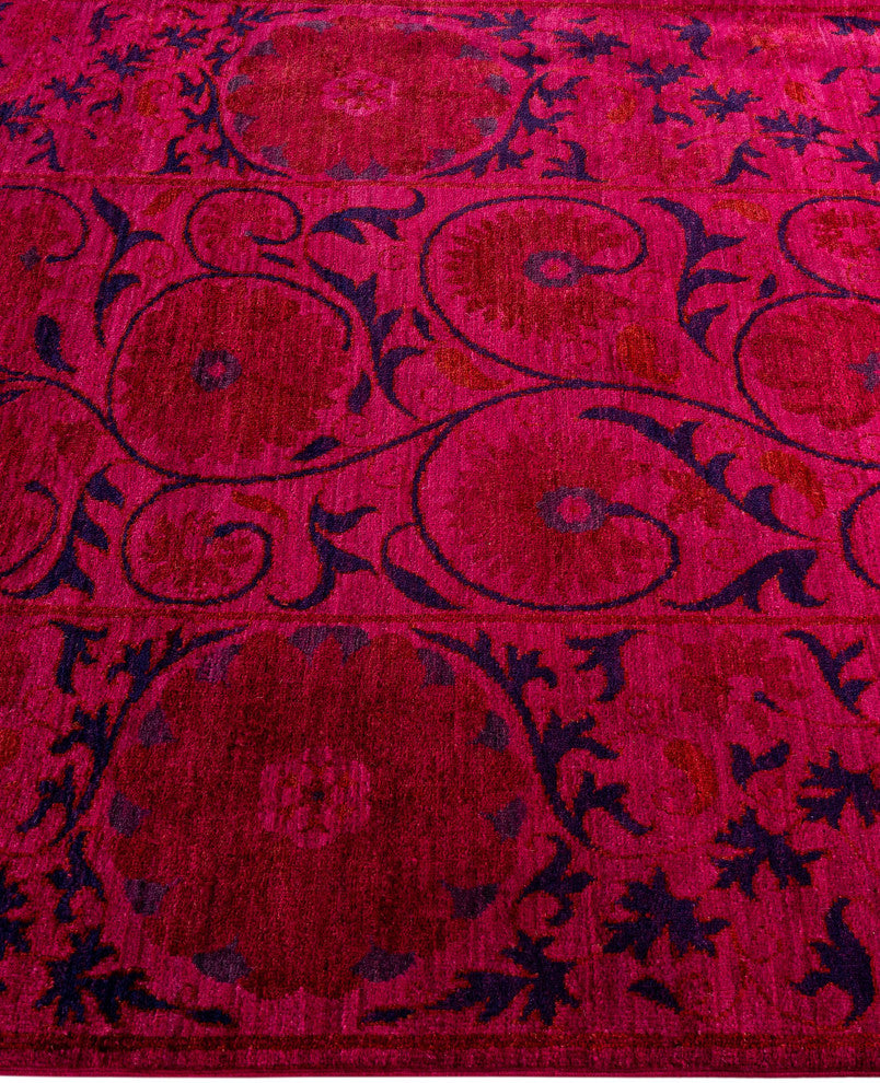 Overdyed One-of-a-Kind Hand-Knotted Area Rug Pink, 4' 2" x 6' 2"