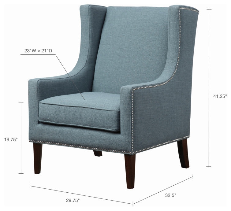 Madison Park Accent Chair Armchair for Living Room, Blue