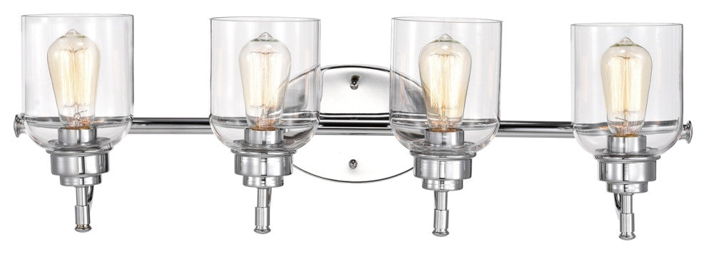 Chloe Lighting Adair Transitional 4 Light Chrome Bath Vanity Fixture 30" Wide