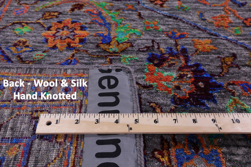 7' 11" X 10' 2" Wool & Silk Handmade Persian Heriz Serapi Rug - Q15575