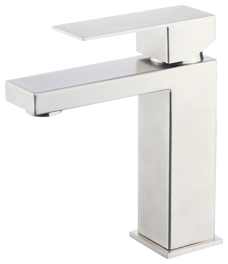Monte Stainless Steel Single Hole Bathroom Faucet, Satin Nickel