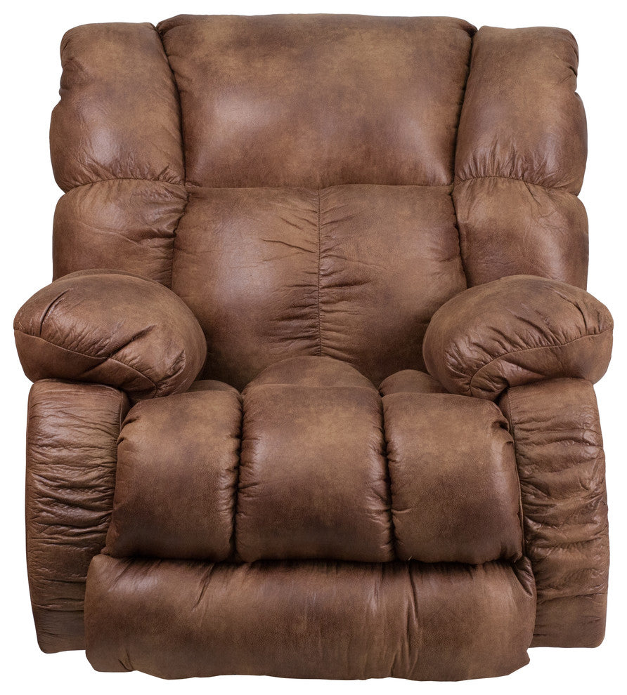 Contemporary, Breathable Comfort Padre Fabric Rocker Recliner, Almond