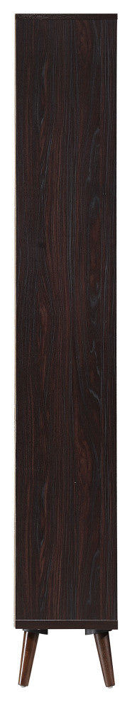 GDF Studio Eloise Mid Century Finished Faux Wood Bookcase, Wenge