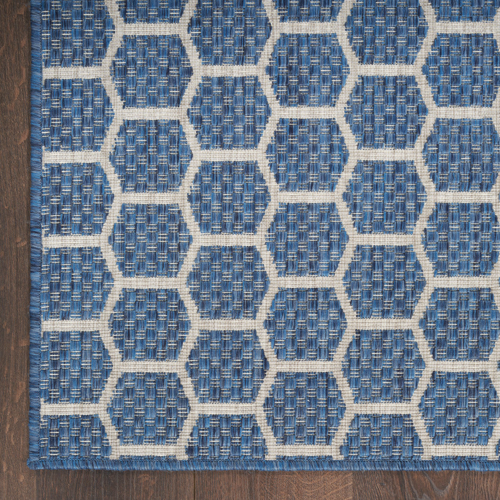 Nourison Twist Reversible 8' x 10' Blue Modern Rug
