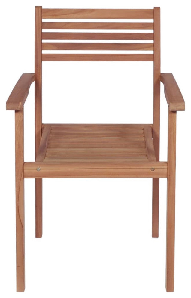 Vidaxl Garden Chairs, Set of 4, With Anthracite Cushions Solid Teak Wood