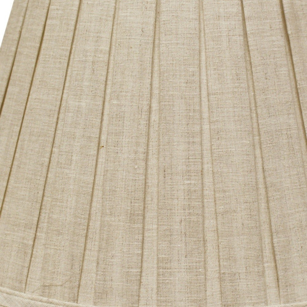 16" Cream Slanted Paperback Linen Lampshade With Box Pleat