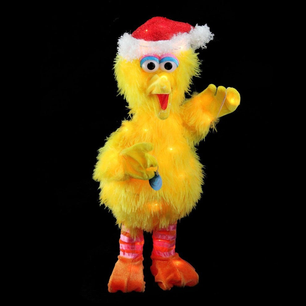 18" Pre-Lit Sesame Street Big Bird in a Hat 3D Decoration