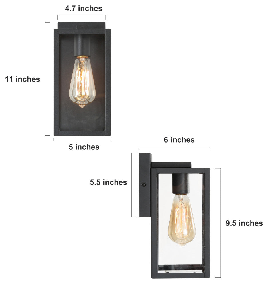 LALUZ Black Modern Classic Outdoor Wall Lamp