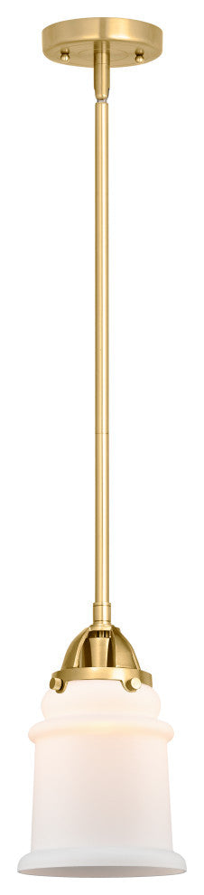 Canton Mini Pendant, Satin Gold, Matte White, Matte White