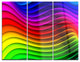 "Rainbow Downward Wave Pattern" Digital Metal Wall Art, 3 Panels, 36"x28"