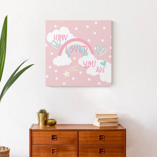 How Loved Pink Rainbow 20x20 Canvas Wall Art