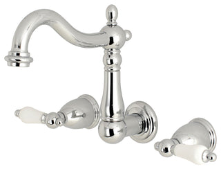 Kingston Brass Two-Handle Wall Mount Bathroom Faucet, Polished Chrome