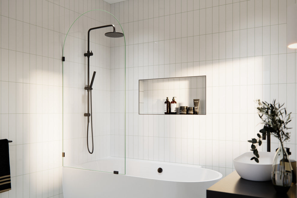 Bathtub Single Fixed Panels, Oil Rubbed Bronze, 34"wx66.75"h