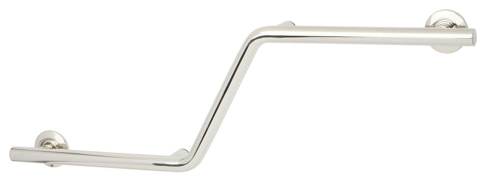 38" Zuma Angled Assist Shower Grab Bar, Polished Stainless, Left-Handed