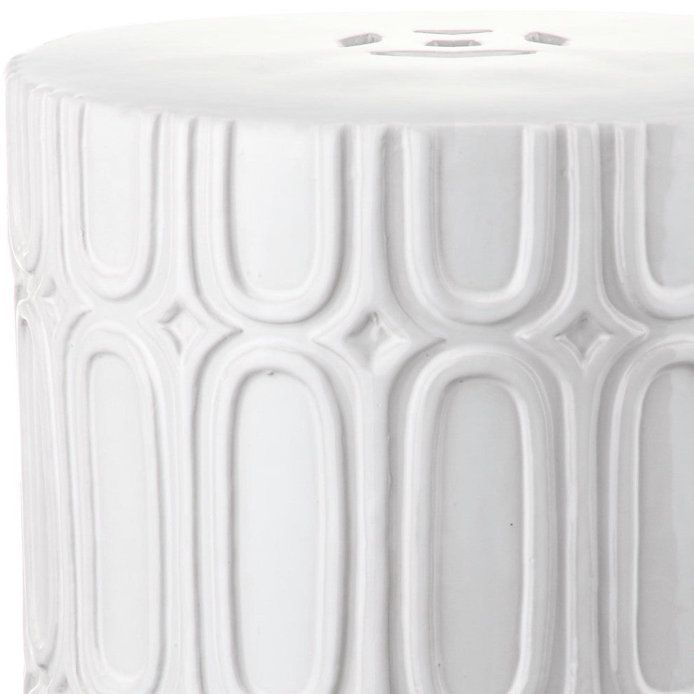 Safavieh Indoor-Outdoor Melody Garden Stool, Antique White