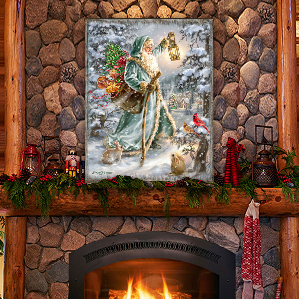 Saint Nicholas Wooden Wall Art, Large 24x18
